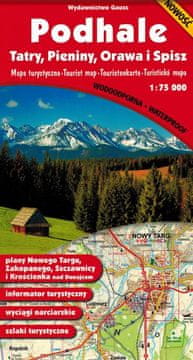 GAUSS Podhale, Tatry, Pieniny, Orawa i Spisz. Laminowana mapa turystyczna.