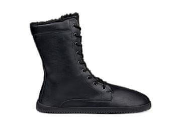 Ahinsa shoes Ženske zimske čizme Jaya Winter Comfort s patentnim zatvaračem s crnom kožom 36