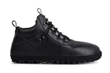Ahinsa shoes Pánské barefoot kotníkové trekové boty Hiker crné xWide 46