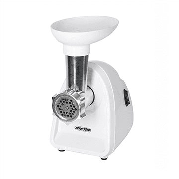 Mesko | Mlin za meso | MS 4809 | Bijela | 350 W | Broj brzina | Protok (kg/min) | Sito srednje veličine; sito za mljeveno meso; sito za mak; klip; punilo za kobasice