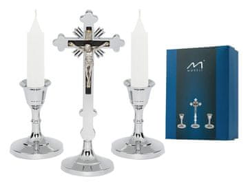 Amorelie Tradicionalni set božićnih pjesama srebrno-kromirane boje, 18 cm