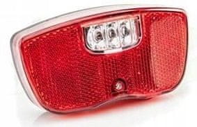 Lampka rowerowa LED na bagażnik z odblaskiem AA