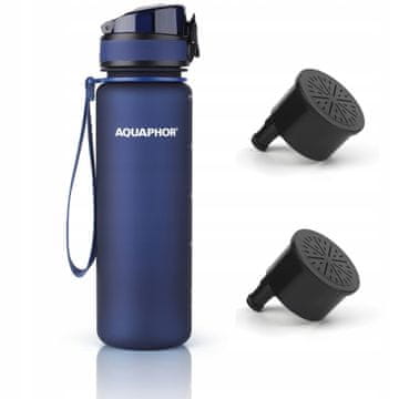 Aquaphor City filter boca 500 ml + 2 filtera, tamnoplava