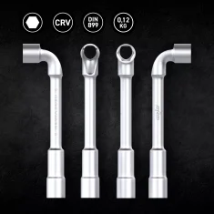 MJW 13 mm nasadni ključ, probušen, čelični šesterokut