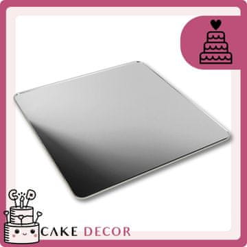Srebrni stalak za torte s ogledalom za slatki stol 20x20 cm