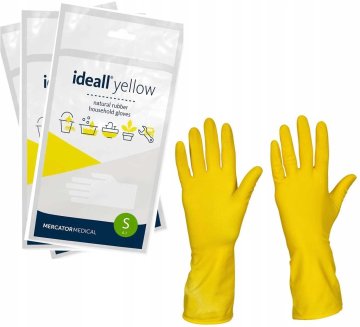 MERCATOR MEDICAL Lateks kućne rukavice / Žute / Veličina: 7 - S / Idealno žute - 120 kom.