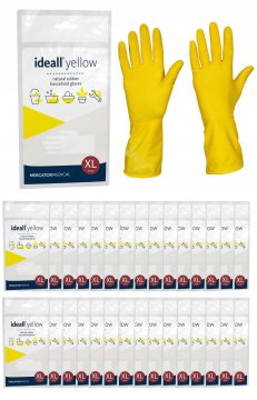 MERCATOR MEDICAL Lateks kućne rukavice / Žute / Veličina: 10 - XL / Idealno žute - 120 kom.