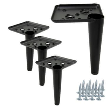 BB Set od 4 noge za namještaj, klin, crna mat, visina 13 cm
