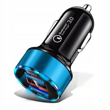 BRZI 3.1A LED AUTO PUNJAČ QUICK CHARGE 3.0 la8_BLUE