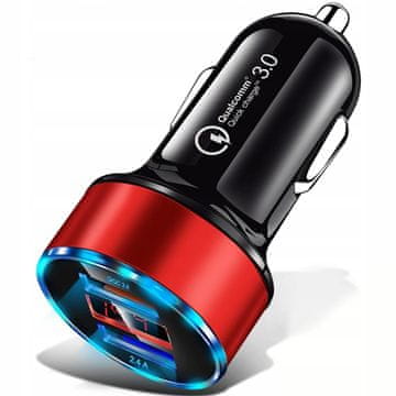 BRZI 3.1A LED AUTO PUNJAČ QUICK CHARGE 3.0 la8_RED