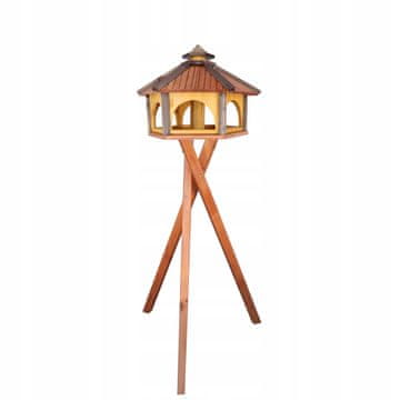 Velika drvena hranilica za ptice s lijevkom i postoljem 120 cm KW60 N55 tik proizvod PL