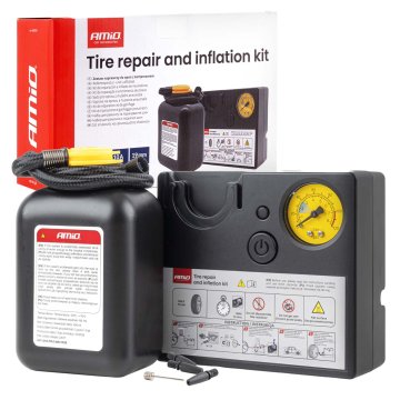 slomart AMiO Set za popravak guma s 12V kompresorom (19mm)