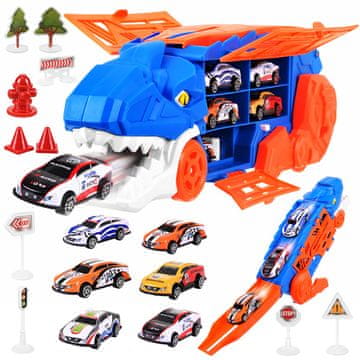 slomart MAXY Kamion "Dinosaur T-Rex" - transporter, šlep služba, izbacivač, 6 autića