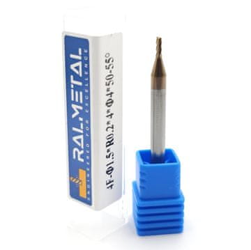 Radijalni rezač od tvrdog metala 1,5 x R0,2 x 4D x 50 mm 55 HRC