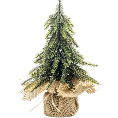 UMJETNA BOŽIĆNA DRVCA POZLAĆENA VREĆICA OD JUTE 20 CM 133173