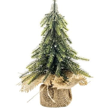 UMJETNA BOŽIĆNA DRVCA POZLAĆENA VREĆICA OD JUTE 20 CM 133173