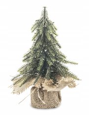 UMJETNA BOŽIĆNA DRVCA POZLAĆENA VREĆICA OD JUTE 20 CM 133173