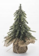 UMJETNA BOŽIĆNA DRVCA POZLAĆENA VREĆICA OD JUTE 20 CM 133173