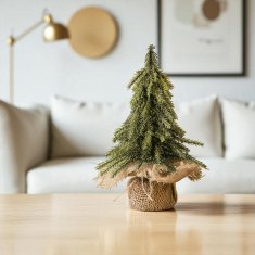 UMJETNA BOŽIĆNA DRVCA POZLAĆENA VREĆICA OD JUTE 20 CM 133173