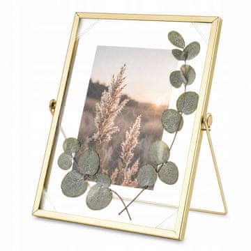 Metalni okvir za fotografije Float zlatne boje, 20x17, za postavljanje na fotografiju 10x15 cm