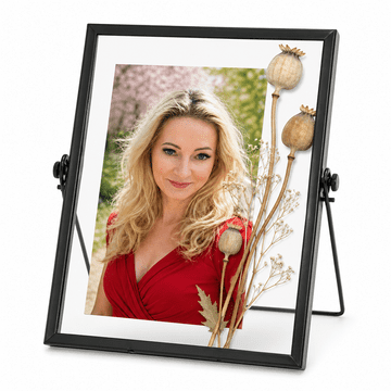 Metalni okvir za fotografije 10x15, crni plovak, 19,5 x 17 cm
