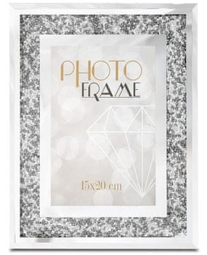 Okvir za fotografije 15x20 Vetrario kolekcija srebrni, prozirni 28x23,5x1,5