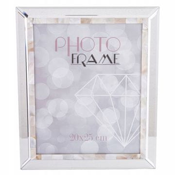Okvir za fotografije 25 x 20 cm, glamurozno srebrno ogledalo