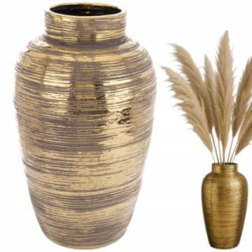 Velika keramička vaza 42 cm zlatno smeđe boje cappuccina, elegantna dekoracija