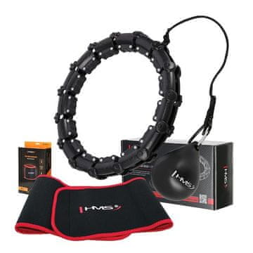 HMS HULA HOP SET HHW02 CRNI S ORAŠASTIM PLESIMA I UTEGOM + REMEN BR163 CRVENI