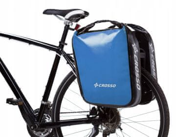 Crosso Dry 60 torbe za bicikl | sustav | Plava | Veliki logo