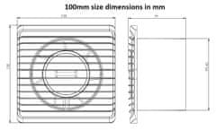 airRoxy 125 mm ventilator s timerom, tiha ventilacija za kupaonicu