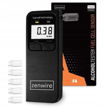 ZENWIRE Profesionalni elektrokemijski alkotester s LCD digitalnim zaslonom i 5 usnika uključenih u pakiranju F4