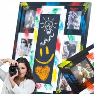 GOTEL OKVIR ZA FOTOGRAFIJE, PLOČA ZA FOTOGRAFIJE, OKVIR ZA 6 FOTOGRAFIJA, PLOČA ZA PISANJE 2 U 1