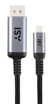 Daisy USB-C na DisplayPort 1.4 kabel IDP-4140 1,5 m sivi