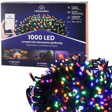 Jumi Božićna svjetla za drvce 1000 LED VIŠEBOJNIH, kontrolirana telefonom