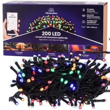 Jumi Božićna svjetla za drvce 200 LED višebojna - kontrolirana telefonom