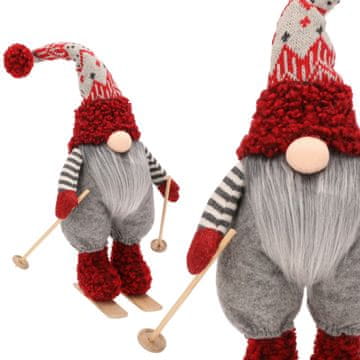 Božićni patuljak patuljak 40 cm Djed Mraz VELIKI bijeli na skijama JUMIhome