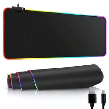 GR RGB pozadinski osvijetljena igraća podloga XL 80x30 za miš i USB tipkovnicu