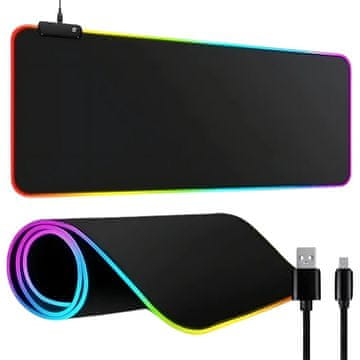 GR RGB pozadinski osvijetljena igraća podloga XXL 90x40 za miš i USB tipkovnicu