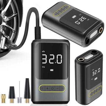 GR Električna pumpa za bicikl za kompresor za bicikl i automobil, svjetiljku 10bar LCD