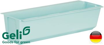 ANGELI Doniczka +uchwyty do montażu na paletę lub płot Easy 37x10x10cm niebieska