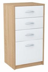 BE Komoda 45cm 4S BIJELA-SONOMA 4 ladice