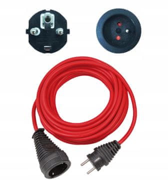 Brennenstuhl Produžni kabel u visokokvalitetnoj plastičnoj oblogi 10 m crveni H05VV-F 3G1.5 FR