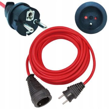 Brennenstuhl Produžni kabel u visokokvalitetnoj plastičnoj oblogi 5 m crveni H05VV-F 3G1.5 FR