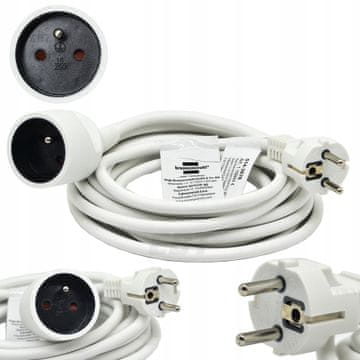 Brennenstuhl Produžni kabel u visokokvalitetnoj plastičnoj oblogi 5 m bijeli H05VV-F 3G1.5 FR