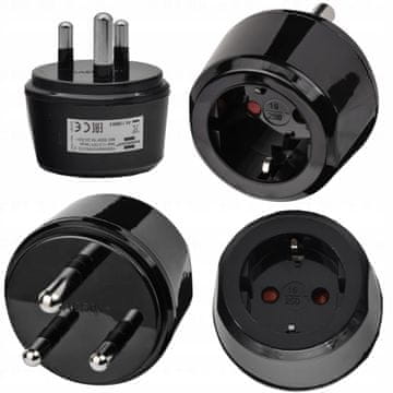 Brennenstuhl Mrežni adapter, europski utikač, južnoafrički, 16 A, crni