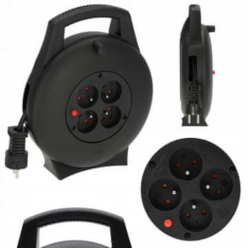 Brennenstuhl Vario Line Box uvlačivi produžni kabel 10 m 4 utičnice