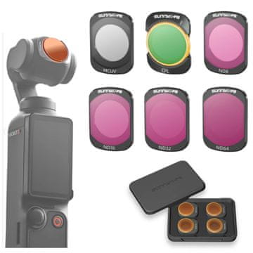 Sunnylife Set od 6 filtera za DJI OSMO POCKET 3 - CPL / MCUV / ND8 / ND16 / ND32 / ND64 + torbica
