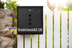 Gockowiak Skrzynka pocztowa na listy Hans czarny z napisami