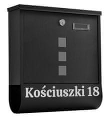 Gockowiak Skrzynka pocztowa na listy Hans czarny z napisami